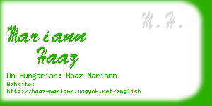 mariann haaz business card